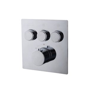 OUTLET Afbouwdeel 3-wegs Wiesbaden Caral Klik Thermostatisch Chroom
