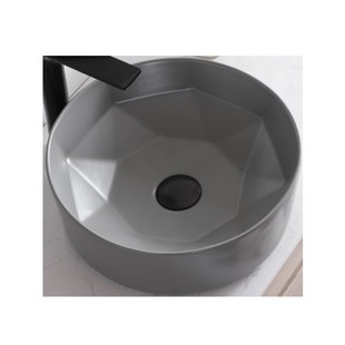 Waskom Opbouw Rond BWS Evita 40x14,5 cm Mat Grijs