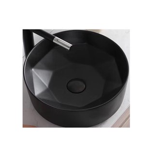 Waskom Opbouw Rond BWS Evita 40x14,5 cm Mat Zwart