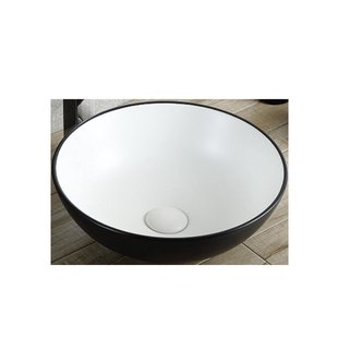 Opbouw Waskom BWS Raja 40cm Wit met Zwarte Buitenkant