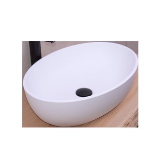 Opbouw Waskom BWS Parel 54x38x14 cm Solid Surface Mat Wit