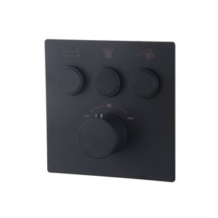 Afbouwdeel 3-wegs Wiesbaden Caral Klik Thermostatisch Mat Zwart ZIE 29.3432