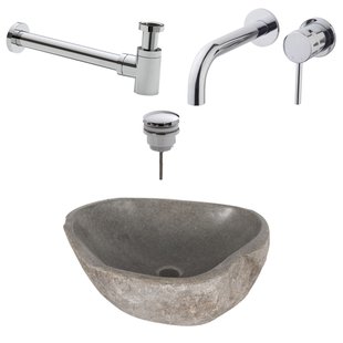 Waskomset Lombok Chroom (Incl kraan afvoer en waste)