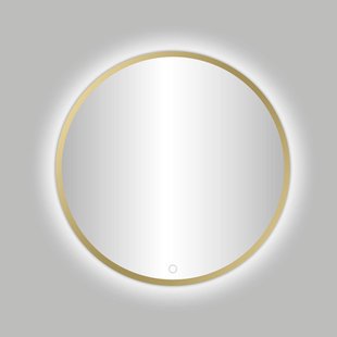 Badkamerspiegel Best Design Venetie Nancy LED Verlichting 100x100 cm Rond Mat Goud