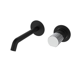 Inbouw Wastafelkraan GRB Aura Mengkraan met Clickwaste 20 cm Messing Zwart