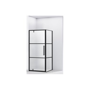 Hoek Douchecabine Van Rijn ST04 Helder Glas 90x90x200 cm 6 mm Aluminium Zwart