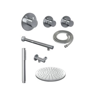 Thermostatisch Inbouwdoucheset Brauer Chrome 30cm Hoofddouche Wandarm Staafhanddouche Chroom