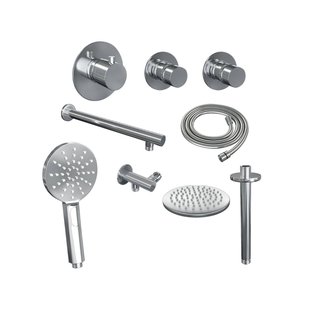 Thermostatisch Inbouwdoucheset Brauer Chrome 20cm Hoofddouche Wandarm 3 Standen Handdouche Chroom