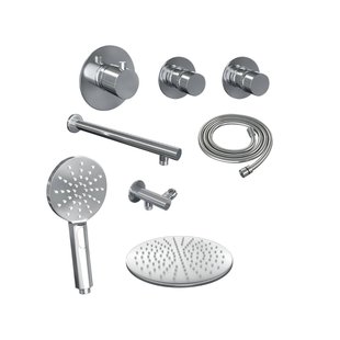 Thermostatisch Inbouwdoucheset Brauer Chrome 30cm Hoofddouche Wandarm 3 Standen Handdouche Chroom