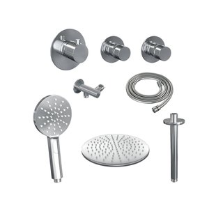 Thermostatisch Inbouwdoucheset Brauer Chrome 30cm Hoofddouche Plafondarm 3 Standen Handdouche Chroom