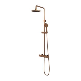 Regendouche Brauer Copper Showerpipe Met Thermostaat 20cm 3 Standen Koper