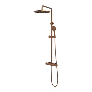 Regendouche Brauer Copper Showerpipe Met Thermostaat 30cm 3 Standen Koper