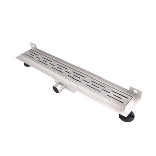 Douchegoot Brauer WallDrain RVS Geborsteld Muur Montage 80x7 cm Inclusief Standaard Rooster