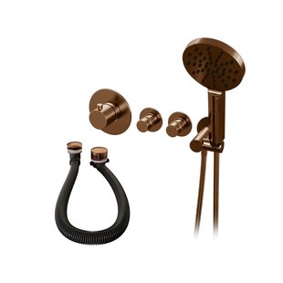 Inbouwthermostaatset Brauer Copper Incl 3 Standen Handdouche En Badafvoer Koper