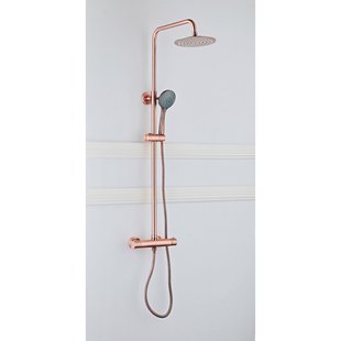 Opbouw Regendouche Set BWS Copper 30 cm met Handdouche Geborsteld Koper