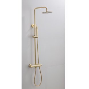 Opbouw Regendouche Set BWS Gold Ronde Hoofddouche 30 cm Mat Goud