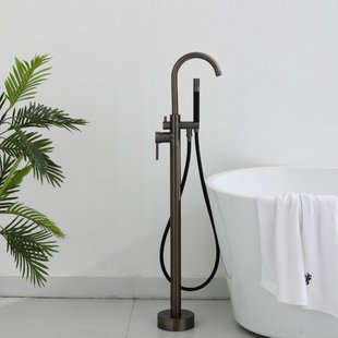 Vrijstaande Badkraan BWS Exclusive Pro Mat Zwarte Handdouche Gunmetal