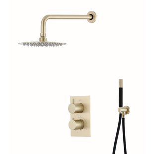 Inbouw Regendouche Set BWS Gold Pro Wanduitloop 30 cm Hoofddouche Mat Goud en Zwart