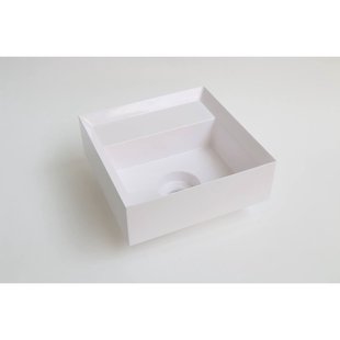 INK Fontein Vice Polystone Zonder Kraangat Incl Verzonken Open Plug 27x27x9 cm Glans Wit INK Fontein Vice Polystone Zonder Kraangat Incl Verzonken Open Plug 27x27x9 cm Glans Wit