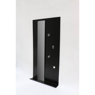 INK Fonteinplanchet Note Staal Mat Zwart Inclusief Spiegel Rookglas 36x72 cm