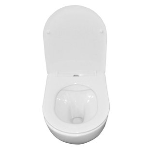 Wandcloset BWS Randloos Wit Compact 48cm | Bano met Soft Close zitting Wit