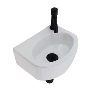 Fonteinset Boss & Wessing Gustav Keramiek Inclusief Eenhendelkraan En Sifon 30x22x11 cm Wit