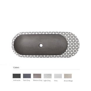 Opzet Wastafel Urbi et Orbi Holywater L Beton Ovaal 95x35.5x14 cm Grijs