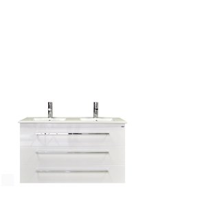 Badkamermeubelset Sanicare Q1 3 Soft Close Lades Hoogglans Wit 121x46 cm