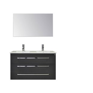 Badkamermeubelset Sanicare Q1 3 Soft Close Lades Antraciet 121x46 cm