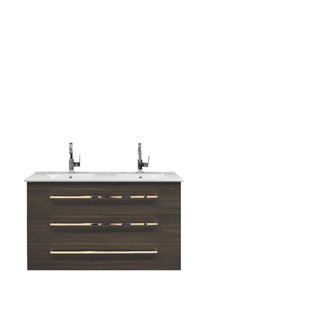 Badkamermeubelset Sanicare Q1 3 Soft Close Lades Schots Eiken 121x46 cm