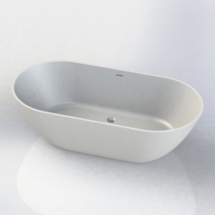 Vrijstaand Ligbad Arcqua Cusco 165x85x55 cm Cast Marble Mat Wit