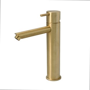 Wastafelmengkraan Hotbath Cobber 1-hendel Recht 21.6 cm Geborsteld Messing PVD