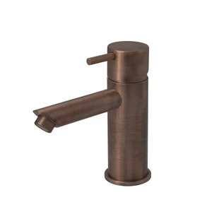 Wastafelmengkraan Hotbath Cobber 1-hendel Recht 14.3 cm Geborsteld Koper PVD