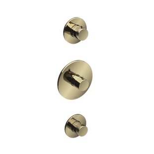 Douchethermostaat Hotbath Cobber Inbouw 2 Stopkranen Gepolijst Messing PVD (excl. inbouwdeel)