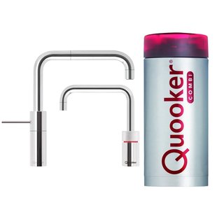 Quooker Nordic Square Twintaps met Combi Boiler Chroom Quooker Nordic Square Twintaps met Combi Boiler Chroom