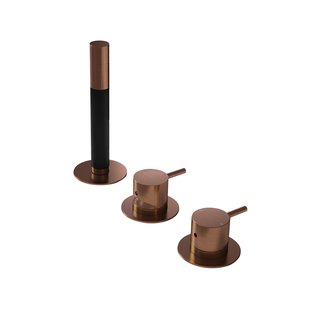 Inbouw Badrandcombinatie Hotbath Cobber Met 2-weg Omstel Geborsteld Koper PVD (incl. Handdouche)