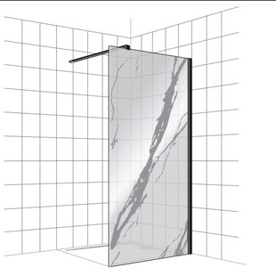 Inloopdouche BWS Free Time 120x200 cm Marmer Glas Timeless Coating Mat Zwart Profiel