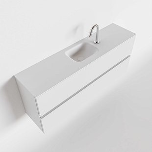 MONDIAZ ADA 120cm toiletmeubel talc. LEX wastafel talc midden 1 kraangat