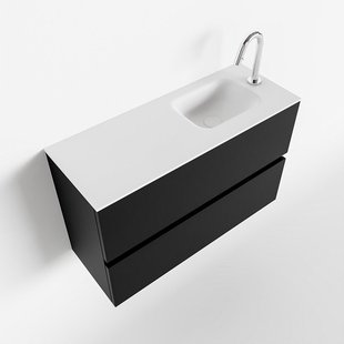 MONDIAZ ADA 80cm toiletmeubel urban. LEX wastafel talc rechts 1 kraangat