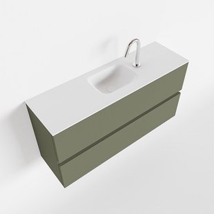 MONDIAZ ADA 100cm toiletmeubel army. LEX wastafel talc midden 1 kraangat