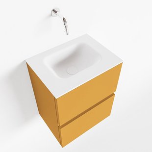 MONDIAZ ADA 40cm toiletmeubel ocher. LEX wastafel talc midden zonder kraangat
