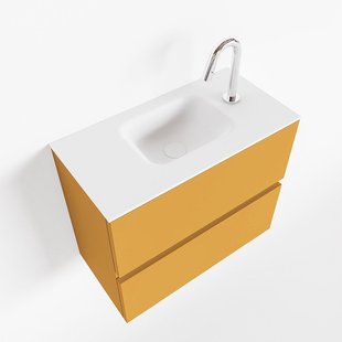 MONDIAZ ADA 60cm toiletmeubel ocher. LEX wastafel talc midden 1 kraangat