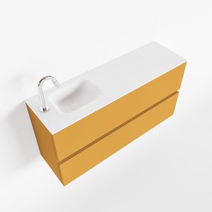MONDIAZ ADA 100cm toiletmeubel ocher. LEX wastafel talc links 1 kraangat