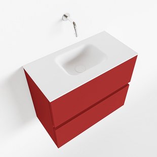 MONDIAZ ADA 60cm toiletmeubel fire. LEX wastafel talc midden zonder kraangat