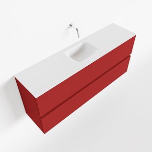 MONDIAZ ADA 120cm toiletmeubel fire. LEX wastafel talc midden zonder kraangat