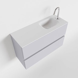 MONDIAZ ADA 80cm toiletmeubel cale. LEX wastafel talc rechts 1 kraangat MONDIAZ ADA 80cm toiletmeubel cale. LEX wastafel talc rechts 1 kraangat