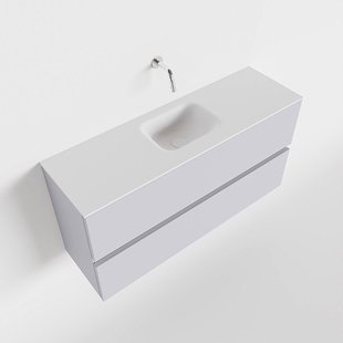 MONDIAZ ADA 100cm toiletmeubel cale. LEX wastafel talc midden zonder kraangat