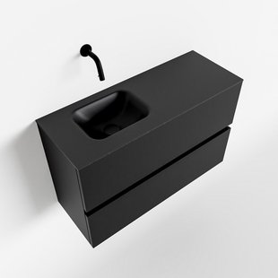 MONDIAZ ADA 80cm toiletmeubel urban. LEX wastafel urban links zonder kraangat