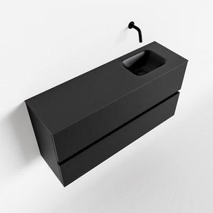 MONDIAZ ADA 100cm toiletmeubel urban. LEX wastafel urban rechts zonder kraangat