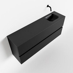 MONDIAZ ADA 120cm toiletmeubel urban. LEX wastafel urban rechts zonder kraangat